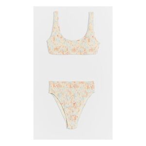 NWOT Anthropologie L SPACE Bitsy Smocked Bikini Top & Bottoms in Wild Oleander S